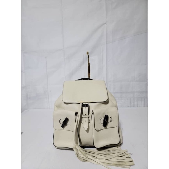 Authentic Gucci Bamboo Rucksack Fringe Backpack Off-White - Picture 3 of 13